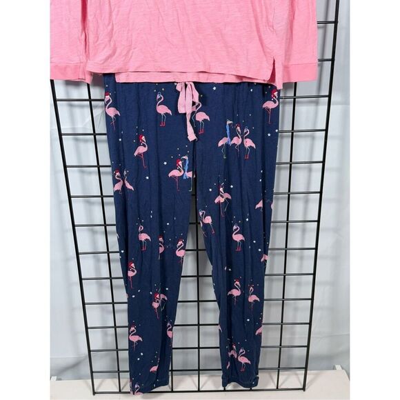 Cozy Zoe‎ Let's Flamingle Christmas Pajama Set Womens S Pink Flamingo Holiday - Picture 5 of 14